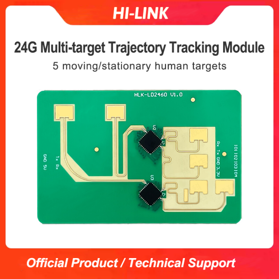 HLK-LD2460 2T4R 24G Millimeter Wave High-precision Multiple Targets Human Perception Trajectory Tracking Radar Sensor Module